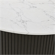 Bowery Hill Clayten Round Coffee Table with Marble Top and Espresso Base
