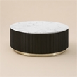 Bowery Hill Clayten Round Coffee Table with Marble Top and Espresso Base