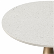 Bowery Hill Counter Height Table with Marble Top and Metal Base in White & Black