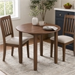 Bowery Hill Round Rubber Wood Dining Table in Brown Finish