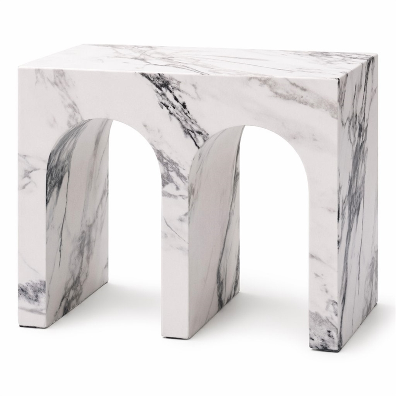 Bowery Hill Contemporary ECC/Wood Arch End Table in White Finish