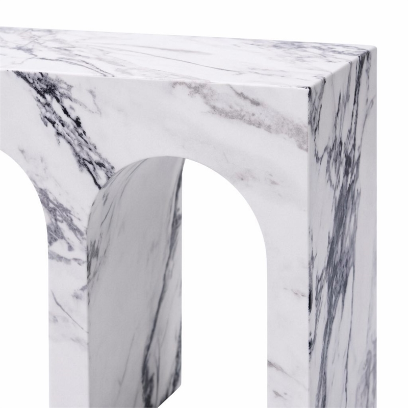 Bowery Hill Contemporary ECC/Wood Arch End Table in White Finish
