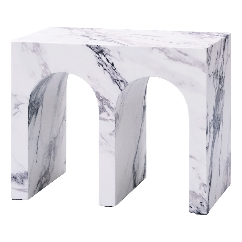 Bowery Hill Contemporary ECC/Wood Arch End Table in White Finish