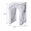 Bowery Hill Contemporary ECC/Wood Square End Table in White Engineered Stone