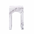 Bowery Hill Contemporary ECC/Wood Square End Table in White Engineered Stone