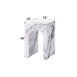 Bowery Hill Contemporary ECC/Wood Square End Table in White Engineered Stone