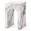 Bowery Hill Contemporary ECC/Wood Square End Table in White Engineered Stone