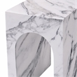 Bowery Hill Contemporary ECC/Wood Square End Table in White Engineered Stone