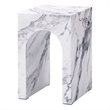 Bowery Hill Contemporary ECC/Wood Square End Table in White Engineered Stone