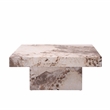 Bowery Hill Contemporary ECC/Wood Square Coffee Table in Beige Engineered Stone