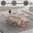Bowery Hill Contemporary ECC/Wood Square Coffee Table in Beige Engineered Stone
