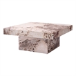 Bowery Hill Contemporary ECC/Wood Square Coffee Table in Beige Engineered Stone