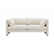 Bowery Hill Beige Linen Upholstered Loveseat with Wooden Frame