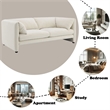 Bowery Hill Beige Linen Upholstered Loveseat with Wooden Frame