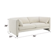 Bowery Hill Beige Linen Upholstered Loveseat with Wooden Frame