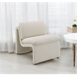 Bowery Hill Accent Chair with Wood Frame and Ivory Boucle Fabric