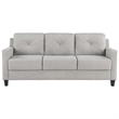 Bowery Hill Taupe Chenille Sofa with Button Tufted Details
