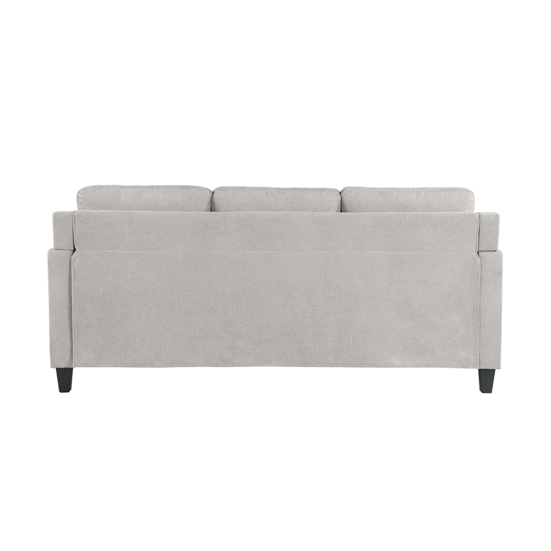 Bowery Hill Taupe Chenille Sofa with Button Tufted Details