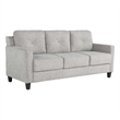 Bowery Hill Taupe Chenille Sofa with Button Tufted Details
