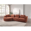 Bowery Hill Chenille Sectional Sofa with Pillows in Rust Brown