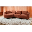 Bowery Hill Chenille Sectional Sofa with Pillows in Rust Brown