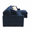 Bowery Hill Fabric Upholstered Sectional Sofa with 4 Pillows in Blue
