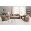 Bowery Hill Contemporary Chenille Chair with Pillow in Brown