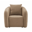 Bowery Hill Contemporary Chenille Chair with Pillow in Brown