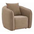 Bowery Hill Contemporary Chenille Chair with Pillow in Brown