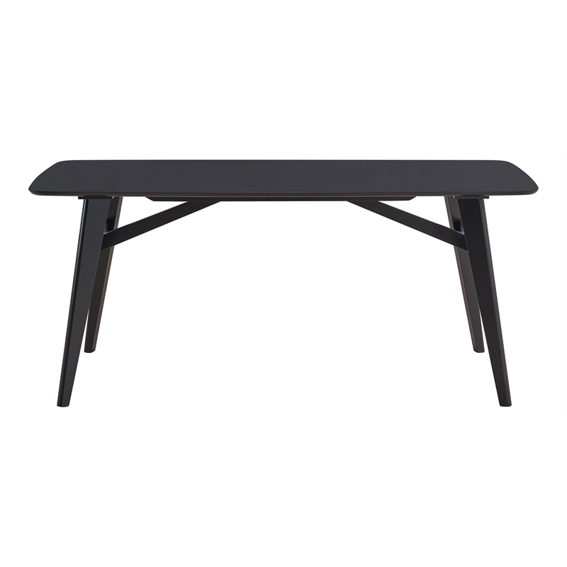 Bowery Hill Solid Wood Rectangular Dining Table in Black
