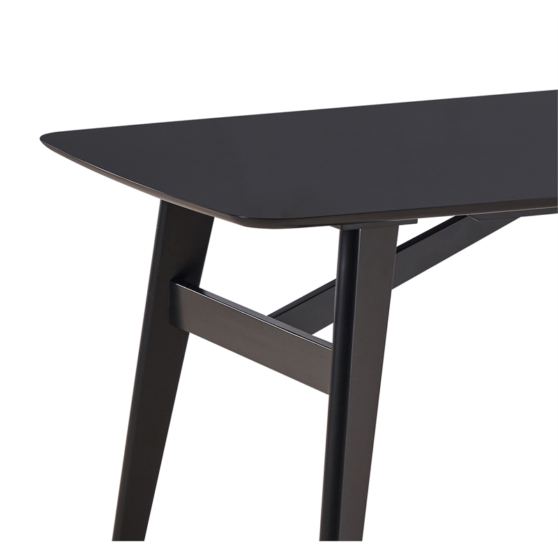 Bowery Hill Solid Wood Rectangular Dining Table in Black