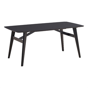 Bowery Hill Solid Wood Rectangular Dining Table in Black