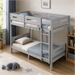 Bowery Hill Transitional Wooden Twin Over Twin Bunk Bed in Gray