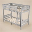 Bowery Hill Transitional Wooden Twin Over Twin Bunk Bed in Gray