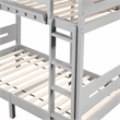Bowery Hill Transitional Wooden Twin Over Twin Bunk Bed in Gray