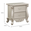 Bowery Hill Bently Nightstand with 2 Drawers in Champagne Finish