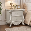 Bowery Hill Bently Nightstand with 2 Drawers in Champagne Finish