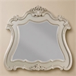 Bowery Hill Wooden Transitional Mirror with Scalloped Edges in Champagne