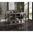 Bowery Hill Wooden Kitchen Island with 5 Shelves and Metal Frame