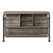 Bowery Hill Wooden Kitchen Island with 5 Shelves and Metal Frame