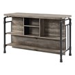 Bowery Hill Wooden Kitchen Island with 5 Shelves and Metal Frame