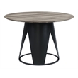 Bowery Hill Round Metal Dining Table with Pedestal Base in Antique Oak