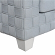 Bowery Hill Chenille Box-Framed Armchair in Teal