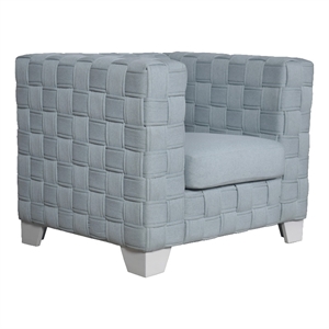 Bowery Hill Chenille Box-Framed Armchair in Teal