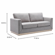 Bowery Hill Contemporary Fabric Sofa in Gray with Metal Base Frame