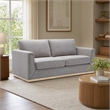 Bowery Hill Contemporary Fabric Sofa in Gray with Metal Base Frame