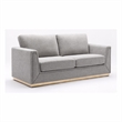 Bowery Hill Contemporary Fabric Sofa in Gray with Metal Base Frame