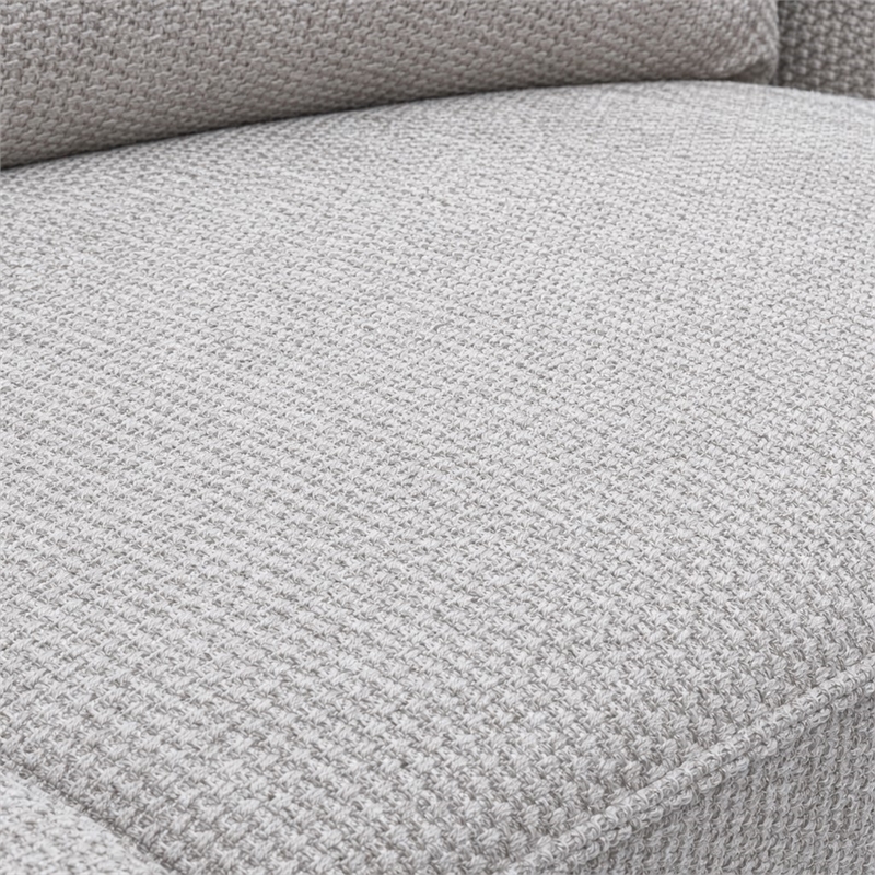Bowery Hill Contemporary Fabric Sofa in Gray with Metal Base Frame