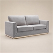 Bowery Hill Contemporary Fabric Sofa in Gray with Metal Base Frame