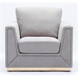 Bowery Hill Contemporary Fabric Arm Chair in Gray with Metal Base Frame